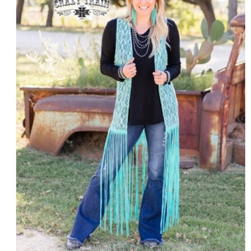 Lace duster vest